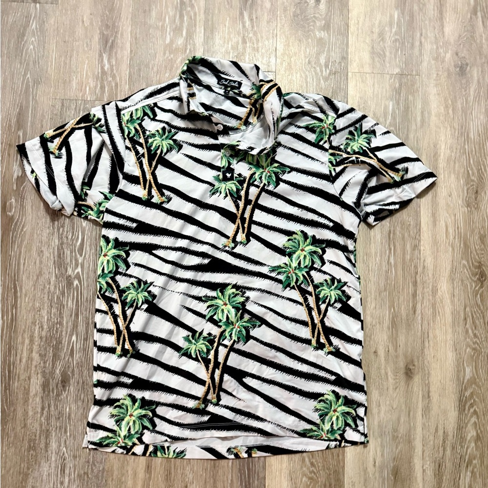 Bad Birdie Zebra Stripe Palm Men's Shirt